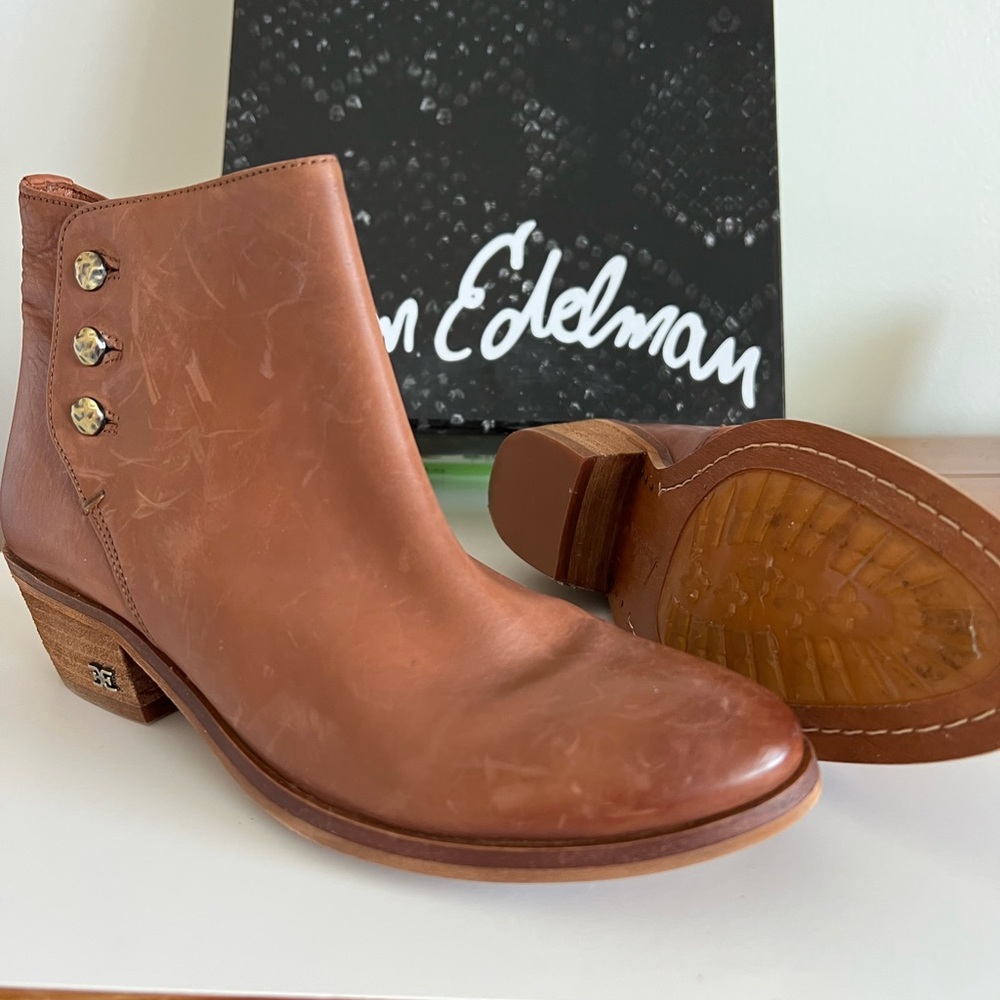 Sam Edelman Paila Cognac Ankle Booties